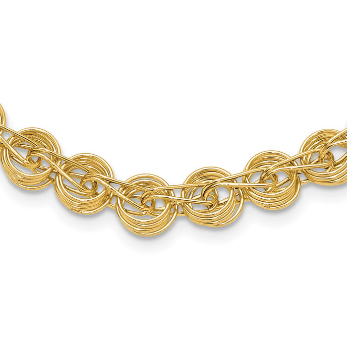 14K Solid Yellow Gold Link Chain Necklace