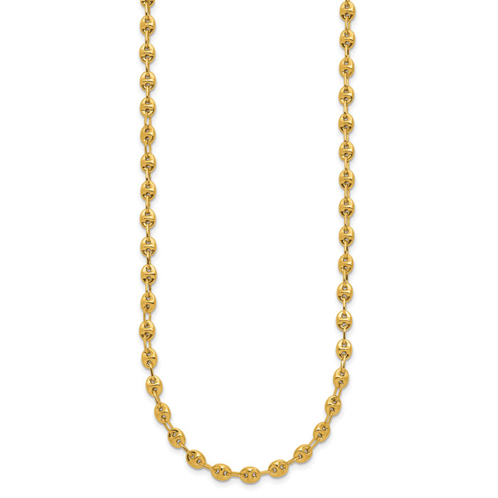 14K Solid Yellow Gold Link Chain Necklace