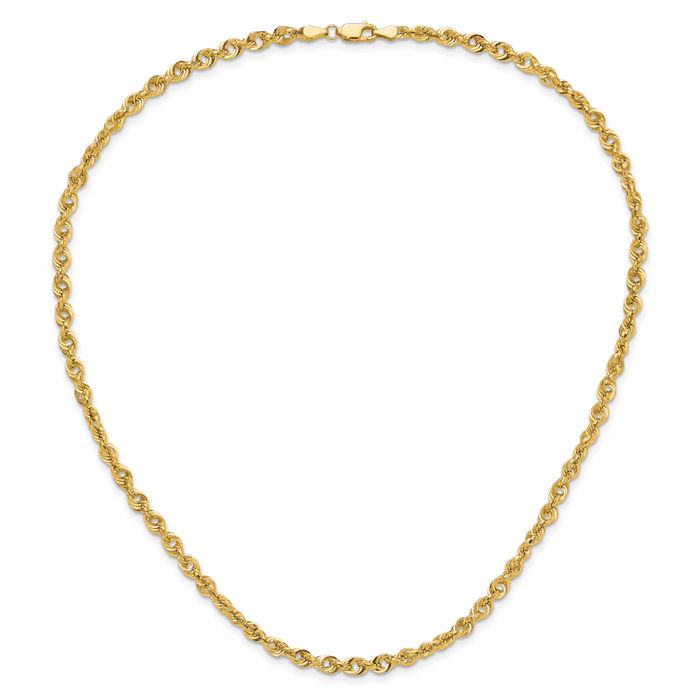 14K Solid Yellow Gold Link Chain Necklace