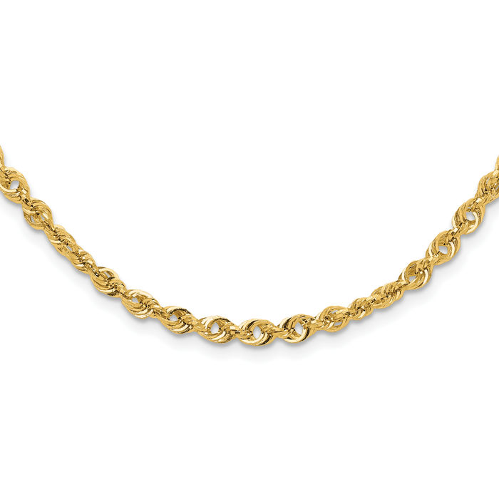 14K Solid Yellow Gold Link Chain Necklace