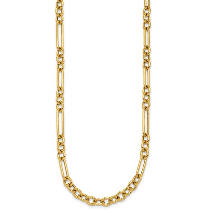 14K Solid Yellow Gold Link Y Drop Chain Necklace Toggle Clasp