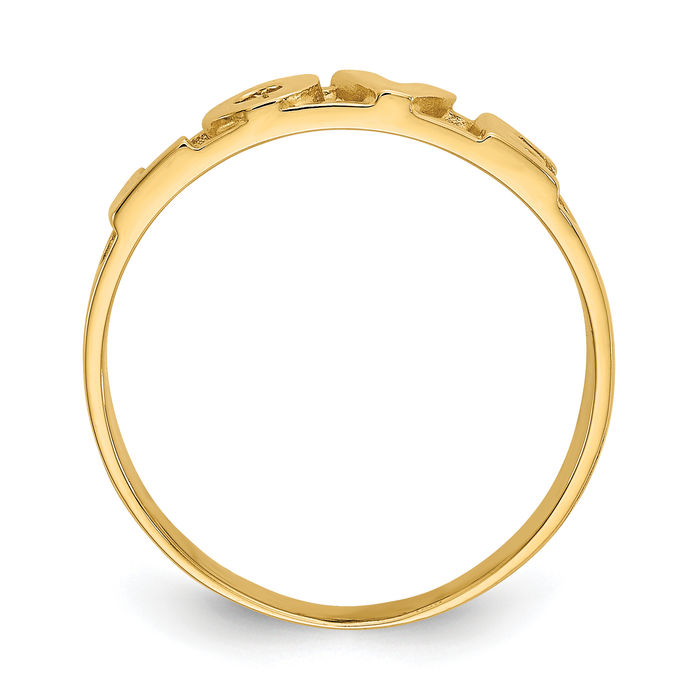 14K Solid Yellow Gold Love Ring