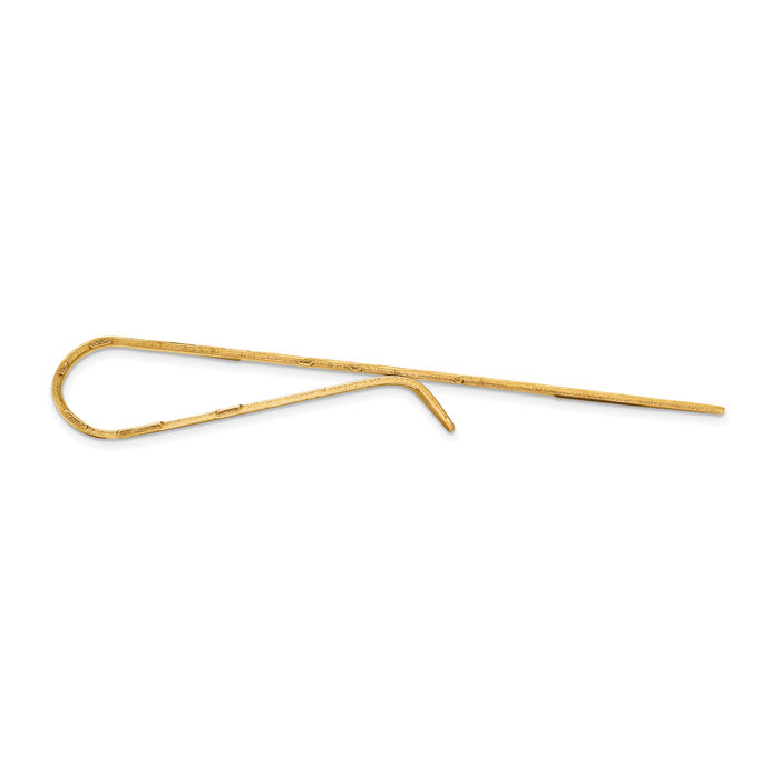 14K Solid Yellow Gold Mens Tie Clip Bar Tac