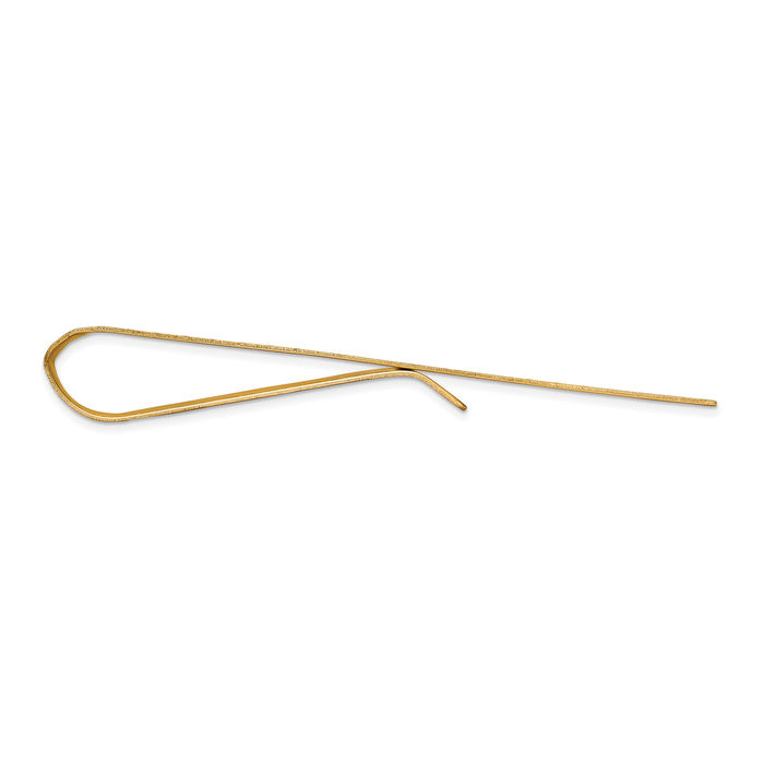 14K Solid Yellow Gold Mens Tie Clip Bar Tac