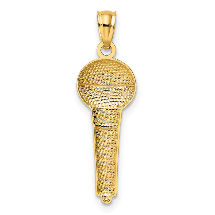 Solid 14K Yellow online Gold Microphone Pendant