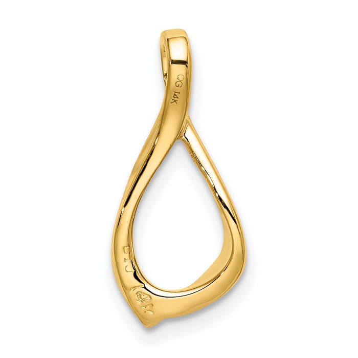 14K Solid Yellow Gold Floating Chain Slide Pendant Necklace Charm Cubetto Omega Snake