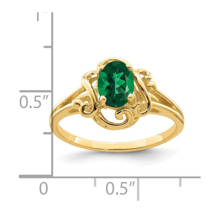 14K Solid Yellow Gold Oval Mount Saint Helens Helenite Ring - Picture 9 of 60