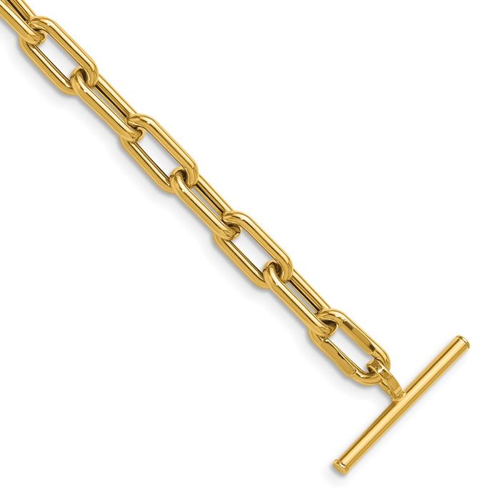 14K Solid Yellow Gold Paperclip Cable Rolo Link Chain Belcher Necklace Toggle Clasp