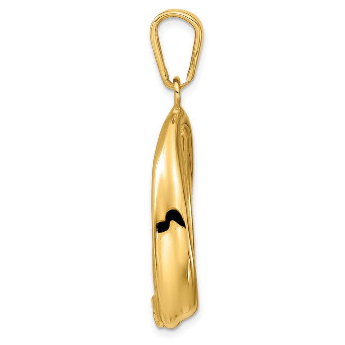 14K Solid Yellow Gold Teardrop Necklace Pear Pendant Charm