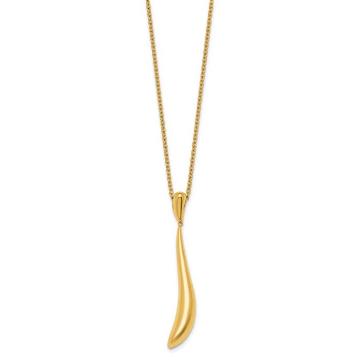 14K Solid Yellow Gold Pendant Necklace Chain