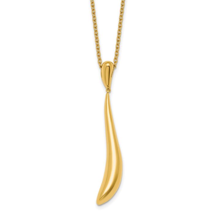 14K Solid Yellow Gold Pendant Necklace Chain