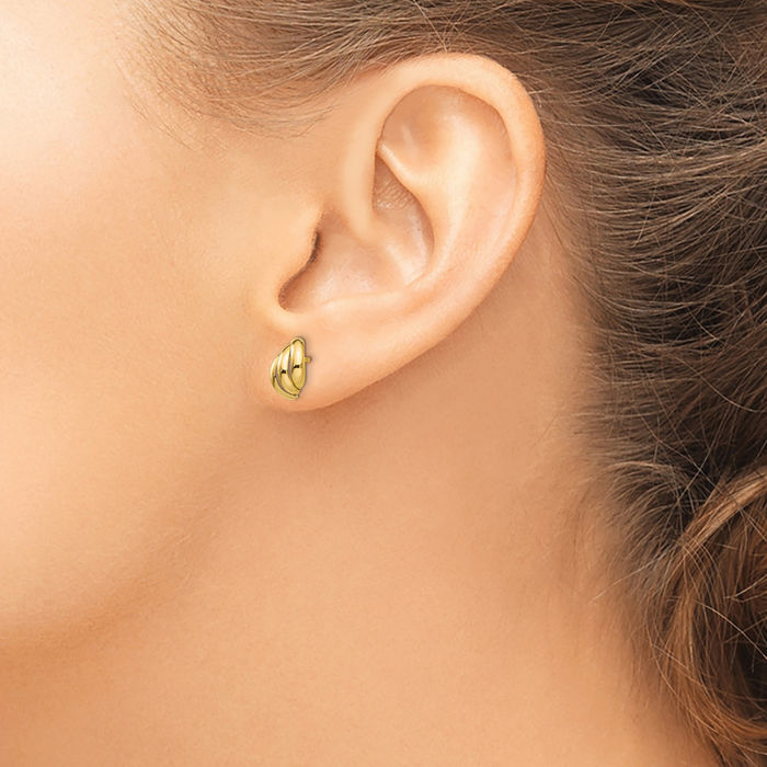 14K Solid Yellow Gold Stud Earrings