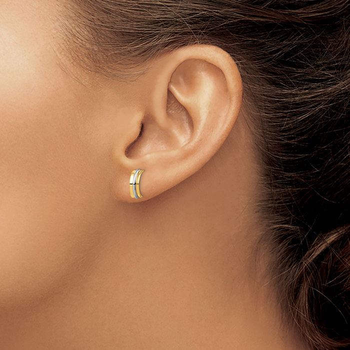 14K Solid Yellow Gold Stud Earrings