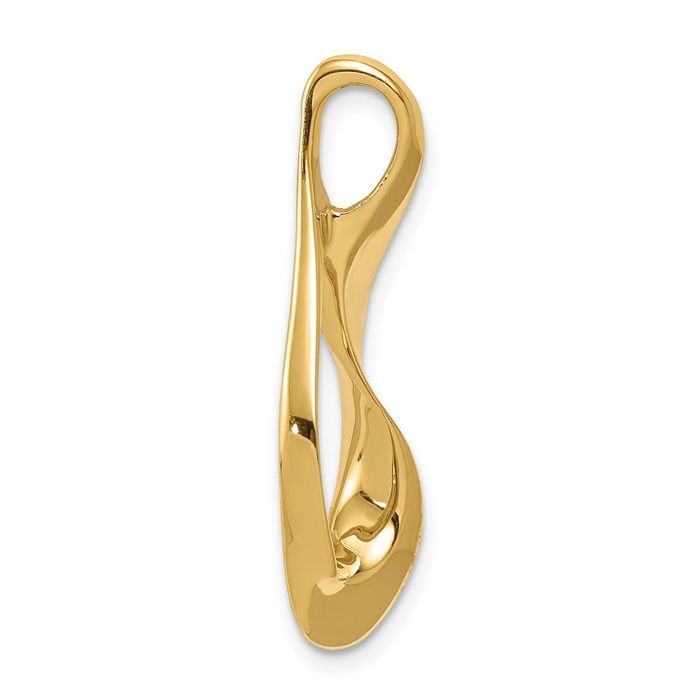 14K Solid Yellow Gold Reversible Cubetto Omega Snake Slide Necklace Chain Pendant Charm