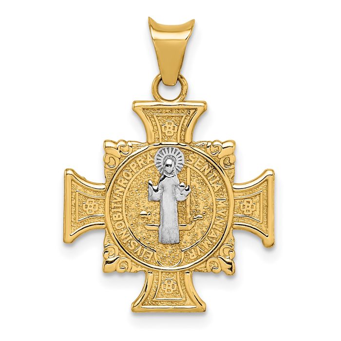 Collar San Benito oro amarillo macizo 14k - Imagen 11 de 12