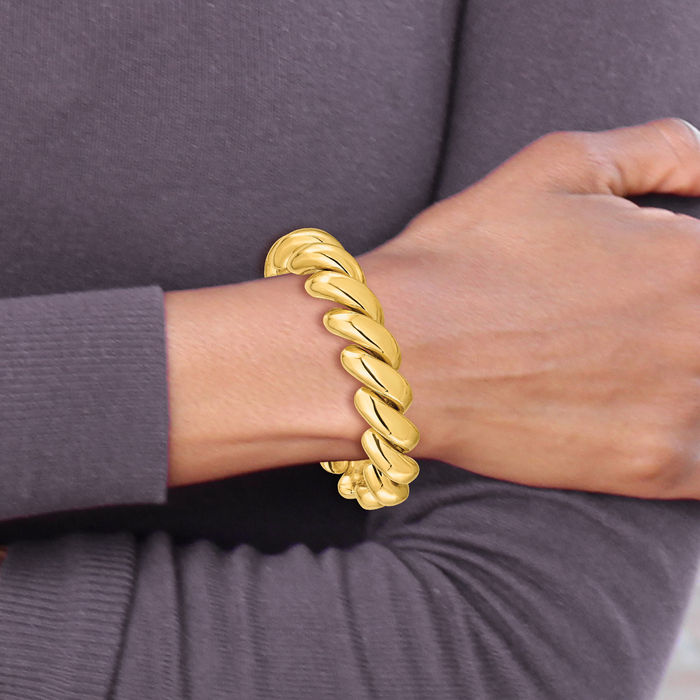 14K Solid Yellow Gold San Marco Chain Bracelet