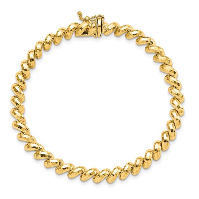 Pulsera cadena San Marco oro amarillo macizo 14K - Imagen 10 de 12