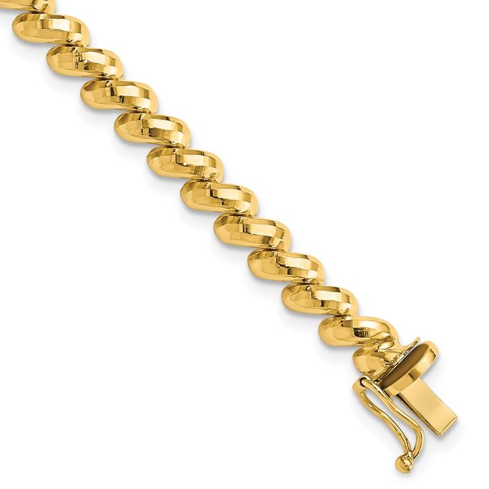 Pulsera cadena San Marco oro amarillo macizo 14K - Imagen 9 de 12