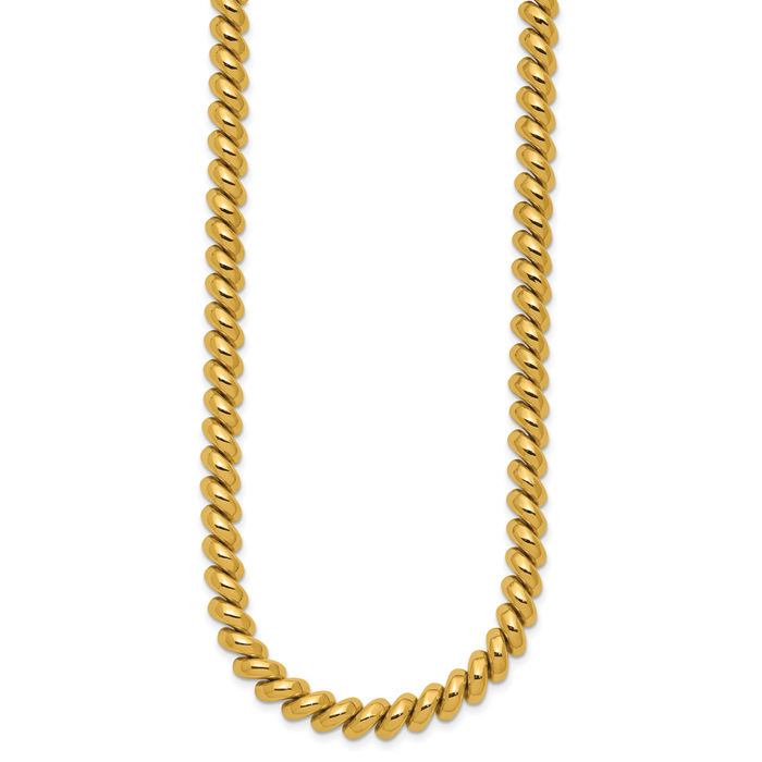 14K Solid Yellow Gold San Marco Chain Necklace