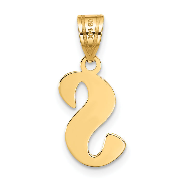 14K Solid Yellow Gold Dainty Letter S Initial Name Monogram Necklace Chain Pendant Charm