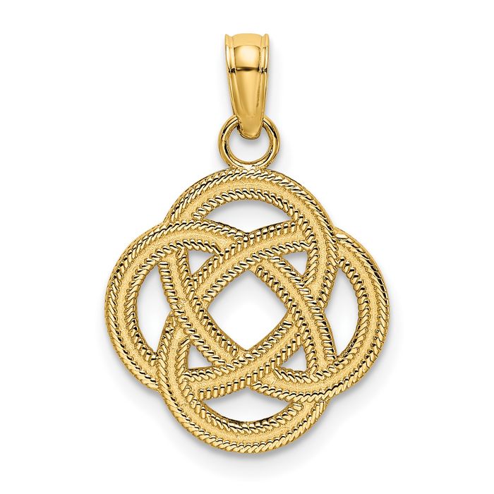 14k Gold Small Celtic Eternity Knot Circle Charm Pendant 14k Gold Small Celtic Eternity Knot Circle Charm Pendant