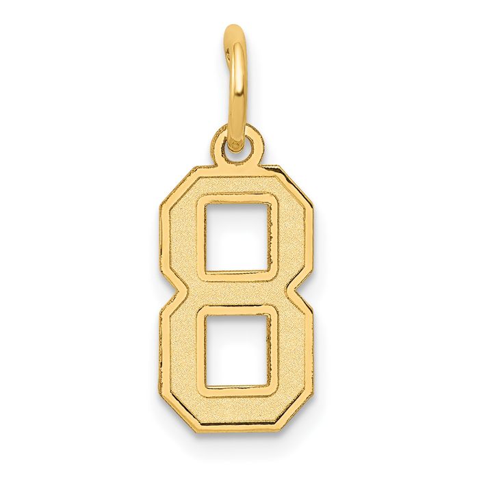 14K Solid Yellow Gold Number 8 Necklace - Picture 11 of 12