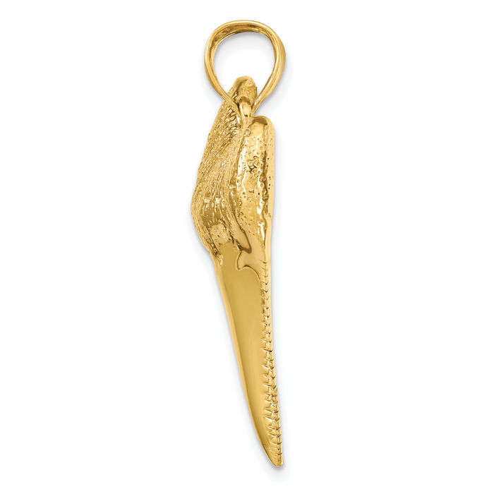 14K Solid Yellow Gold Tooth Necklace Chain Pendant Charm