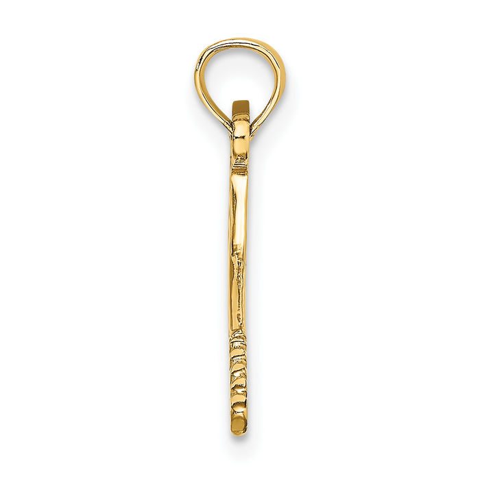 14K Solid Yellow Gold Tennis Racquet Necklace Charm Sports Pendant