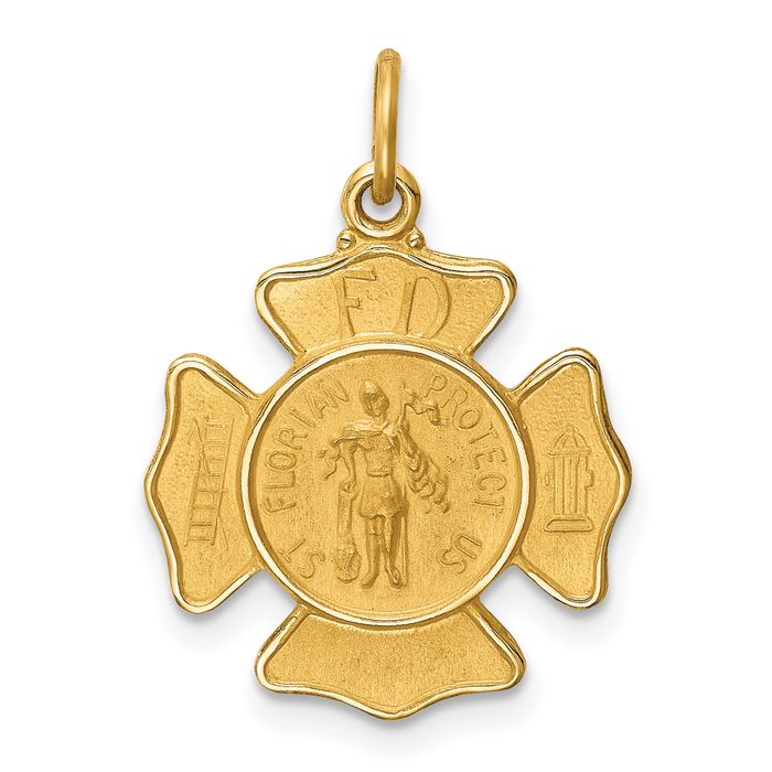 Collar FD Oro Amarillo Sólido 14k Departamento de Bomberos de Santa Floria - Imagen 11 de 12