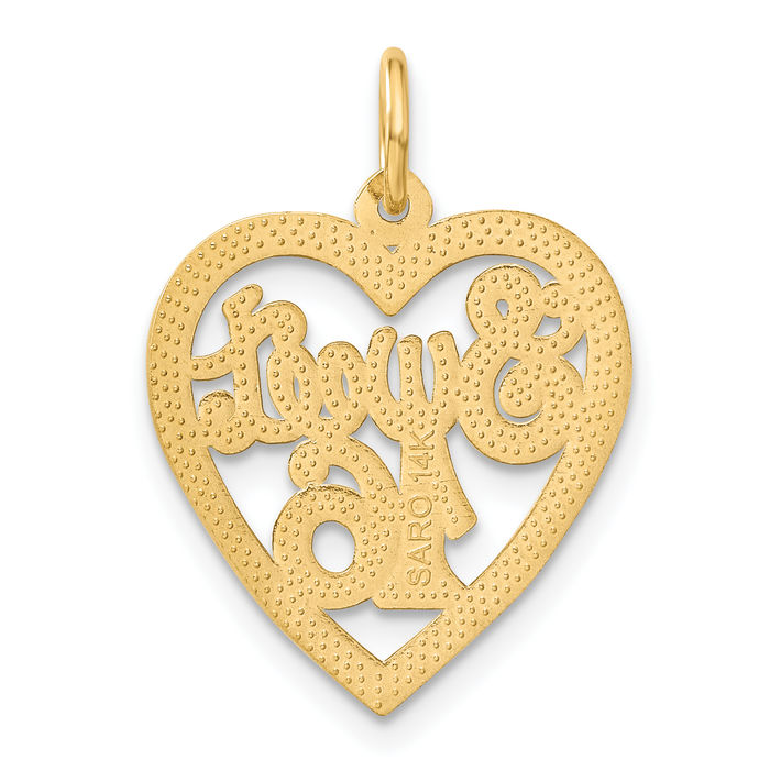 14K Yellow Gold Heart outlets Pendant Charm Swee