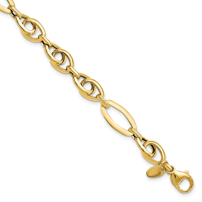 14K Solid Yellow Gold Link Chain Bracelet