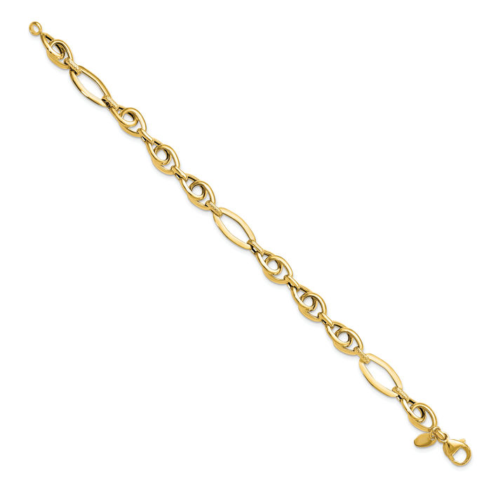 14K Solid Yellow Gold Link Chain Bracelet