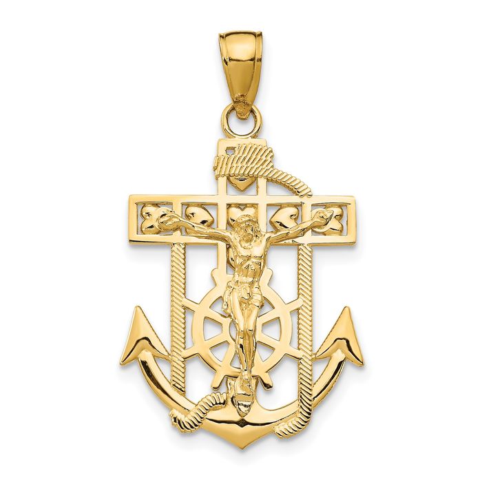 Small Cross 2024 14K Yellow Gold Religious Pe