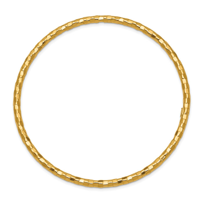 14K Solid Yellow Gold Slip On Bangle Bracelet