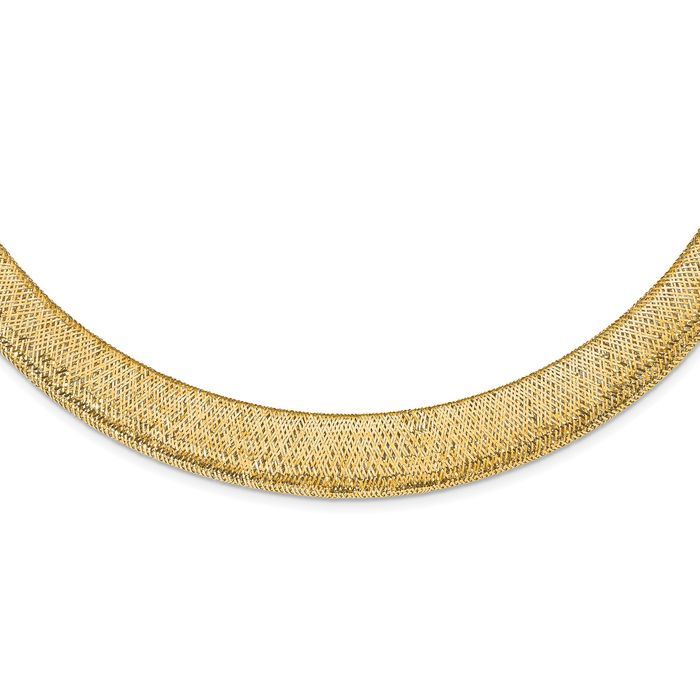 14K Solid Yellow Gold Stretch Chain Necklace