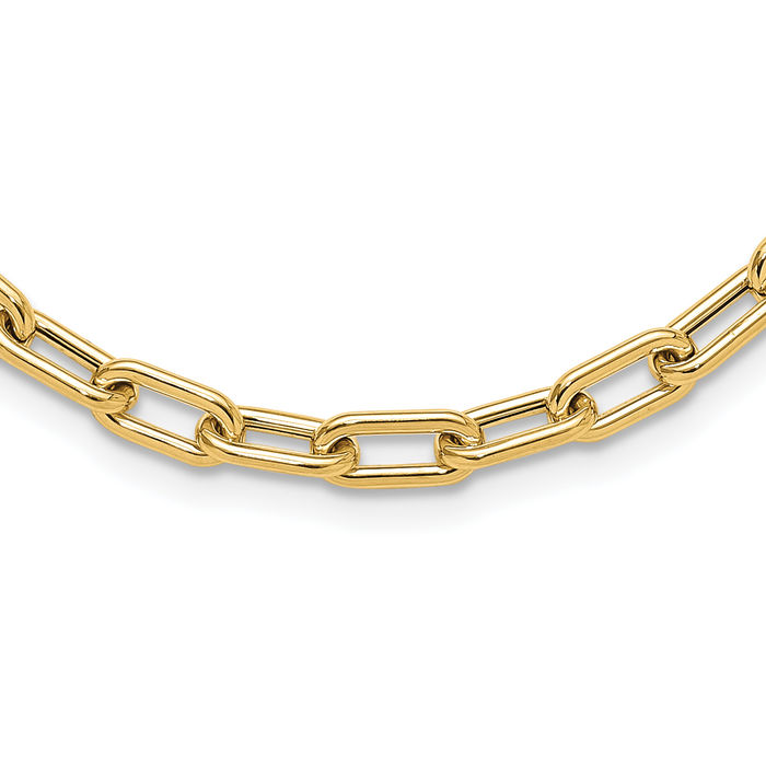 14K Solid Yellow Gold Link Chain Necklace Toggle Clasp