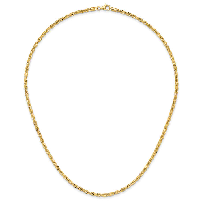 14K Solid Yellow Gold Twisted Chain Necklace