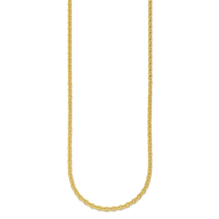 18K Solid Green Gold 3.3mm Cable Rolo Link Chain Belcher Necklace