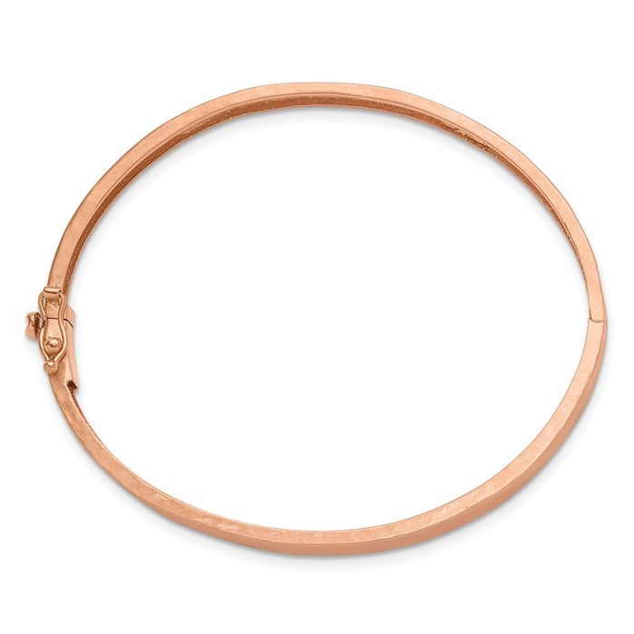 18K Solid Rose Pink Gold 5mm Bangle Bracelet