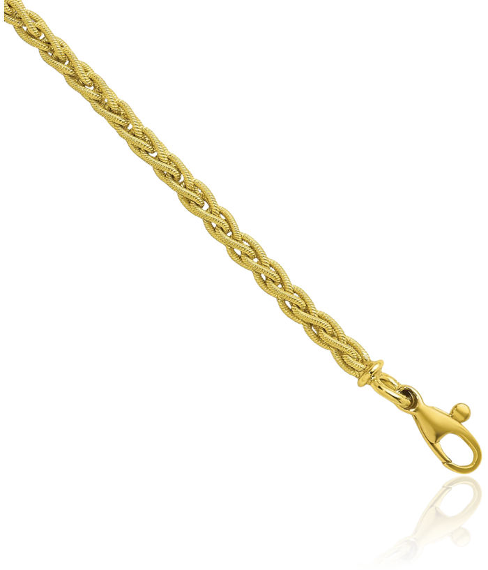 18K Solid Green Gold 2.8mm Spiga Wheat Link Chain Necklace