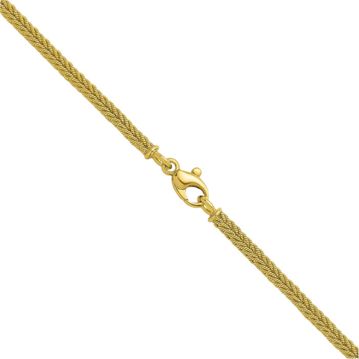 18K Solid Green Gold 2.9mm Braided Chain Necklace