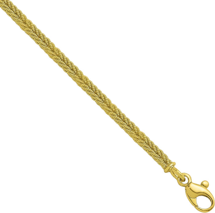 18K Solid Green Gold 2.9mm Braided Chain Necklace