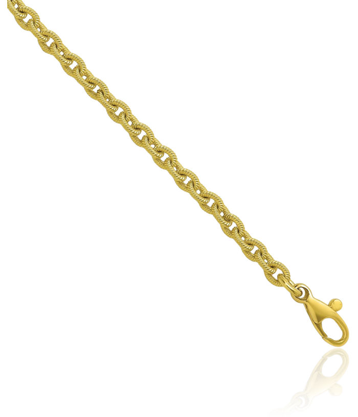 18K Solid Green Gold 3.3mm Cable Rolo Link Chain Belcher Necklace