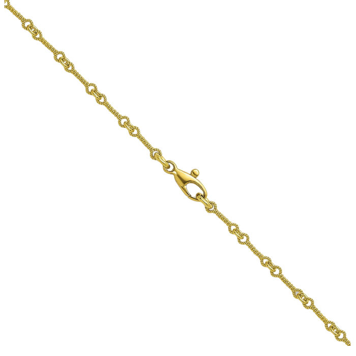 18K Solid Green Gold Twisted 2.8mm Bar Link Chain Necklace