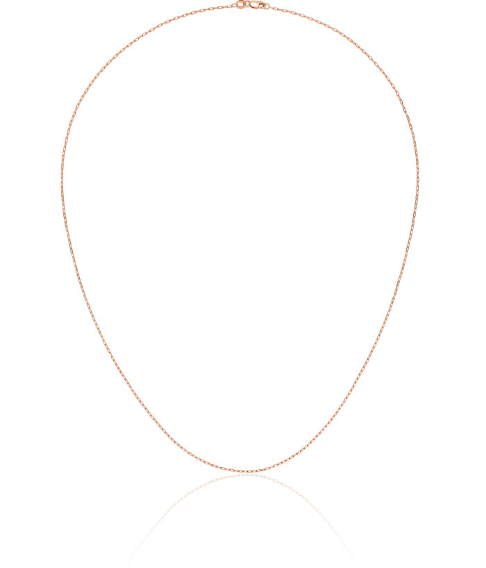 18K Solid Rose Pink Gold 1.2mm Cable Rolo Link Chain Belcher Necklace