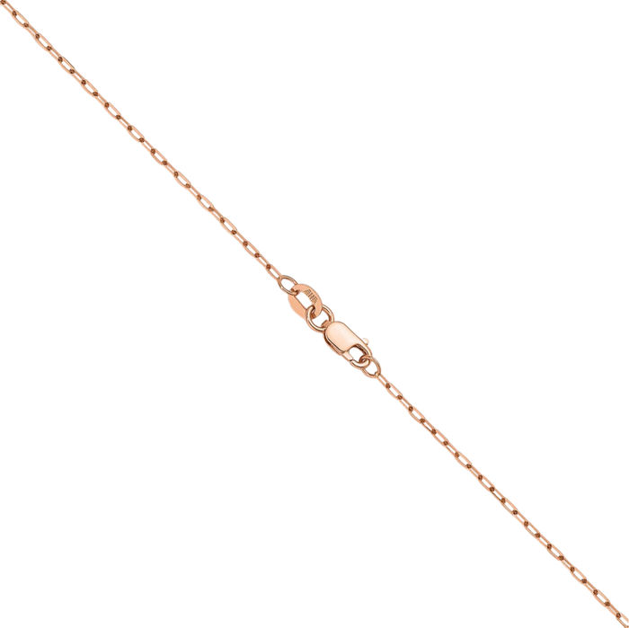 18K Solid Rose Pink Gold 1.2mm Cable Rolo Link Chain Belcher Necklace