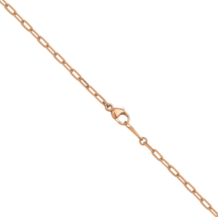 18K Solid Rose Pink Gold 2.2mm Cable Rolo Link Chain Belcher Necklace