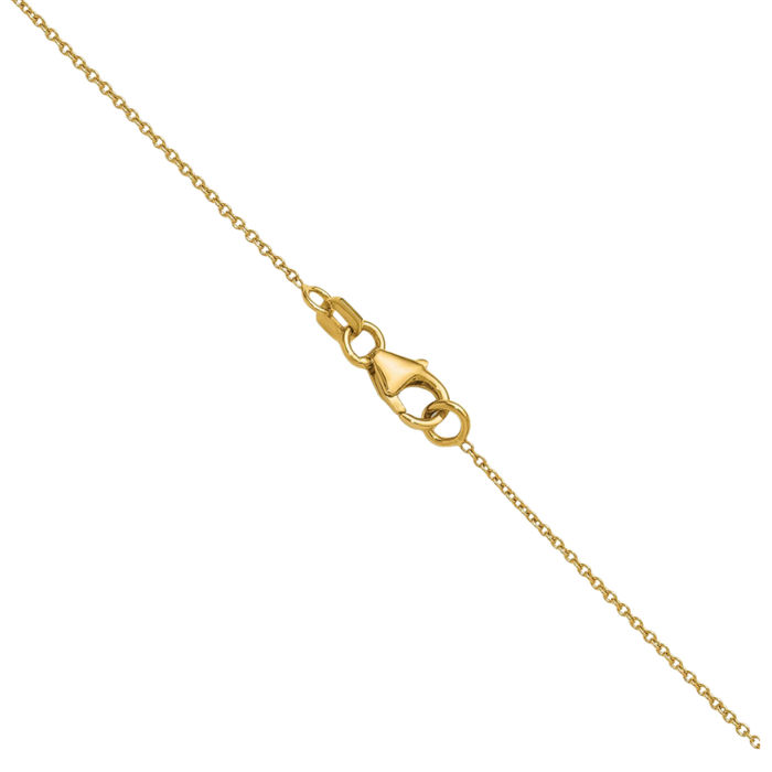 18K Solid Two Tone Gold White Lab Diamond Stations Necklace Chain