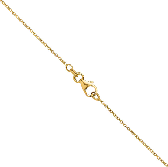 18K Solid Two Tone Gold White Diamond Stations Necklace Chain