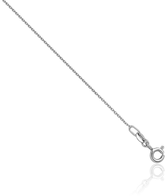 18K Solid White Gold 1.1mm Cable Rolo Link Chain Belcher Necklace